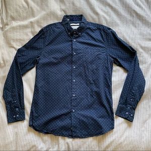 Marine anchor blue collared shirt